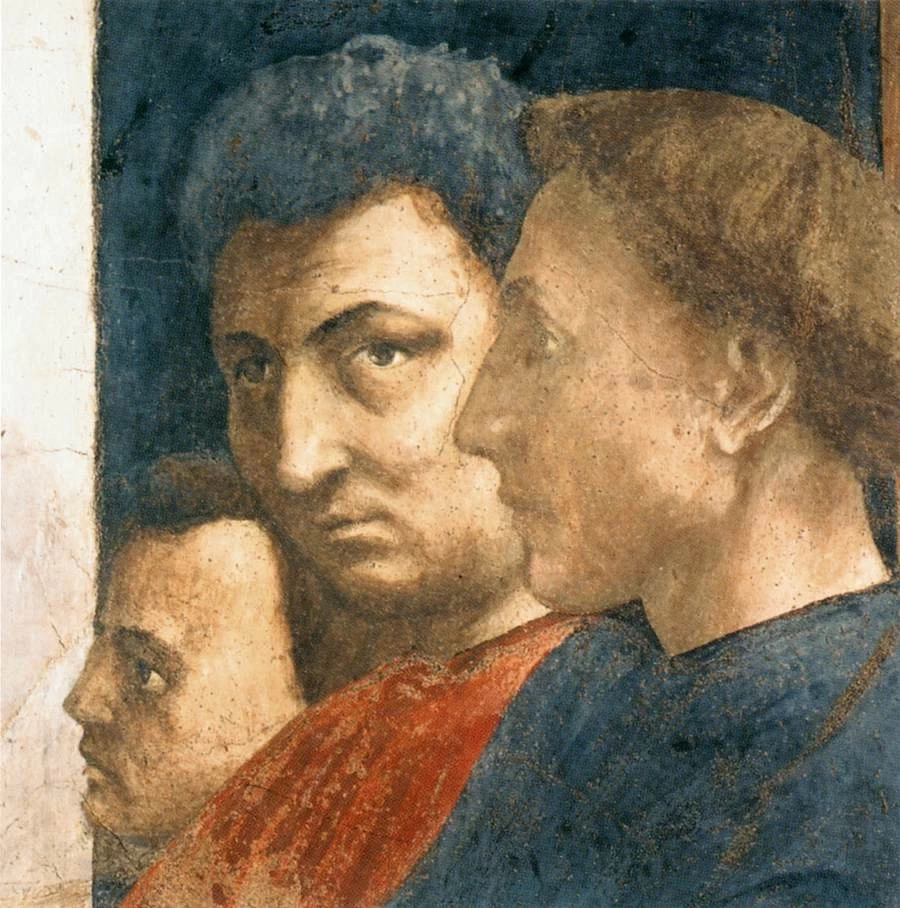 Cappella Brancacci - San Pietro in trono, dettaglio, Santa Maria del Carmine, Firenze